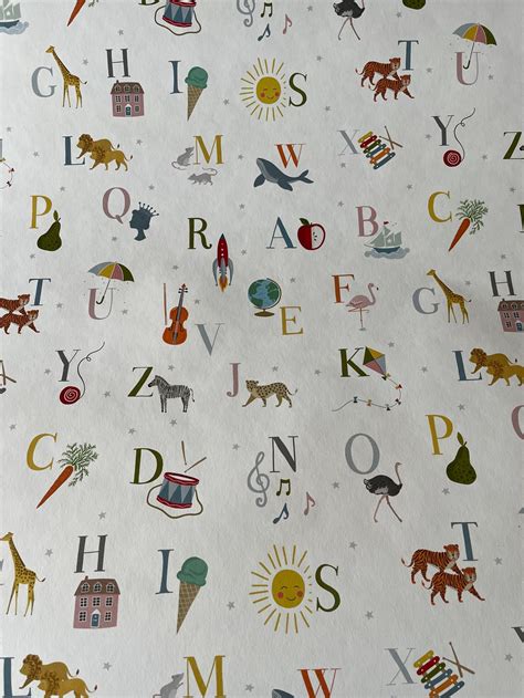 Alphabet Wallpaper Kids Wallpaper ABC Print Kids Room - Etsy