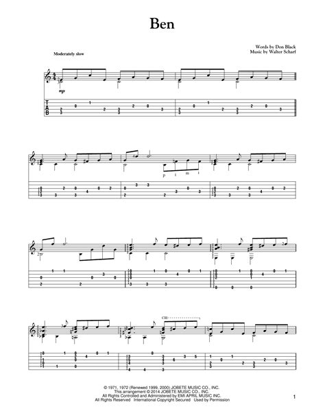 Ben by Michael Jackson - Solo Guitar - Guitar Instructor