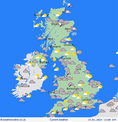 General Conditions, Map: United Kingdom (14.1.2024) Current Observations