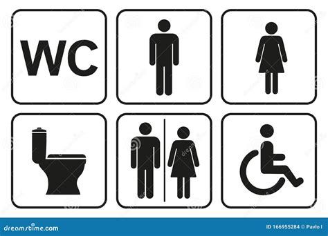 Toilet Icons Set, Toilet Signs, WC Signs – Vector 向量例证 - 插画 包括有 卫生学, 公共 ...