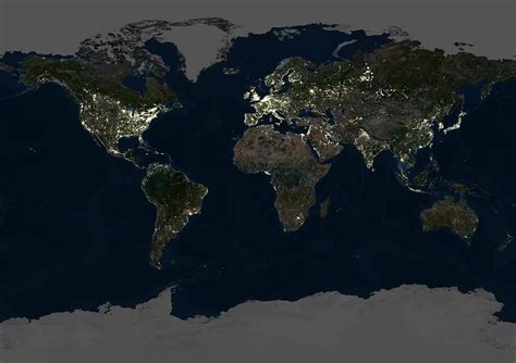 Whole Earth At Night, Satellite Image Photograph by Planetobserver