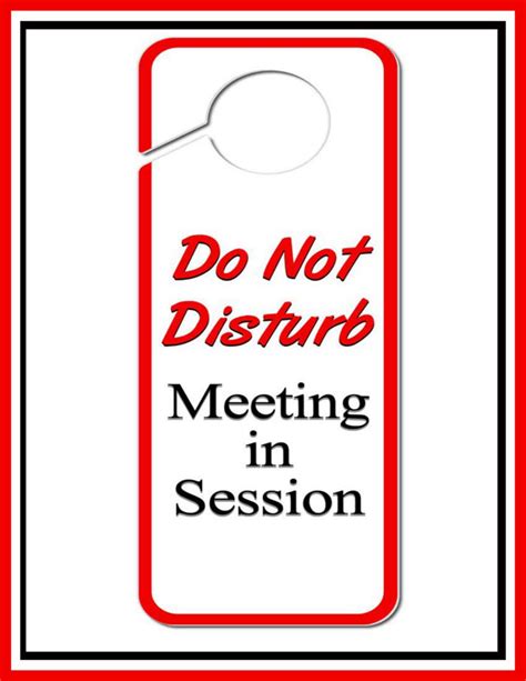 Free Printable In A Meeting Sign Templates [PDF] For Door, Cubicle