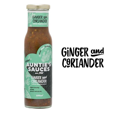 Auntie's Sauces Indian Dipping Sauces - Ginger & Coriander 250ml ...