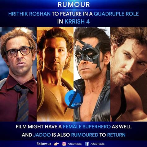 Hrithik Roshan is rumored to be cast in KRRISH 4 in a quadruple role ...