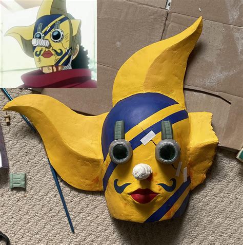 My Sogeking mask - made from cardboard and wall filler : r/OnePiece