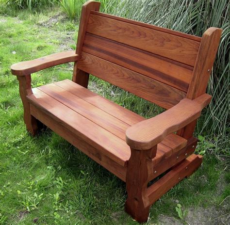 Rustic Wood Bench with Back for Garden Seating | Forever Redwood