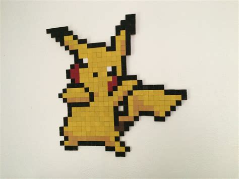 Pokemon Pikachu 8-bit Wood Pixel Wall Art