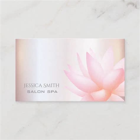 Chic charming pale pink watercolor lotus flower business card | Zazzle