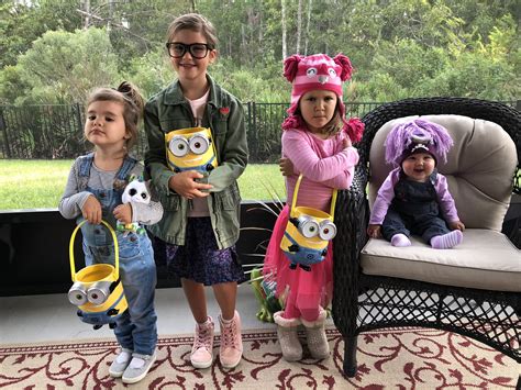 Despicable Me Costumes. Margo, Edith, Agnes and a purple minion ...