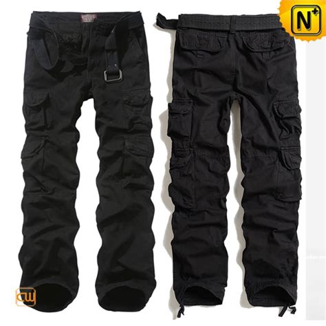 Black Loose Fit Cargo Pants for Men CW100011