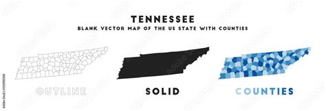 Tennessee map. Borders of Tennessee for your infographic. Vector us state shape. Vector ...