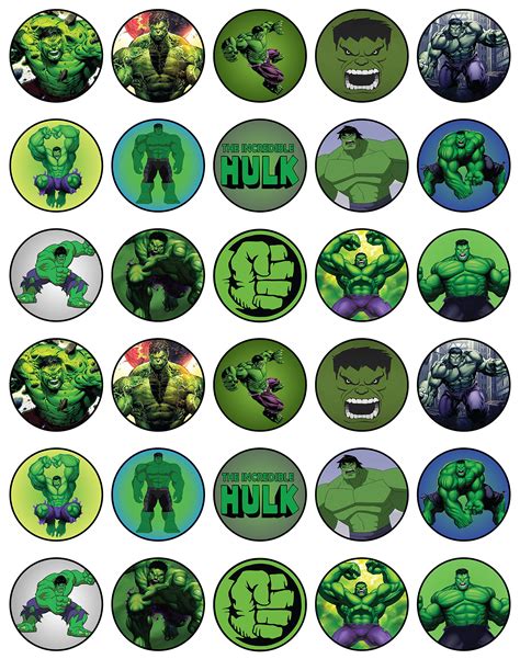 Buy 30 x Edible Cupcake Toppers – Hulk cartoon Party Collection of Edible Cake Decorations ...