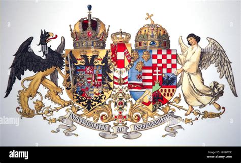 Historical common medium coat of arms of Austria-Hungary 1915-1918 Stock Photo - Alamy