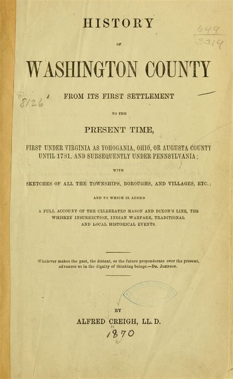 History of Washington County : from its first settlement to the present time, first under ...