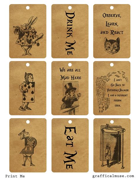 Alice In Wonderland Birthday Party Food Cards - Alice In Wonderland ...