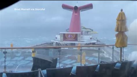 Carnival cruise ship battered by waves in storm off Charleston