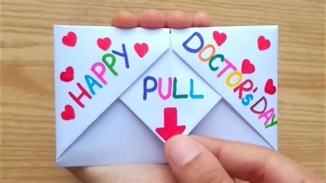 DIY - SURPRISE MESSAGE CARD FOR DOCTOR'S DAY | Pull Tab Origami ...