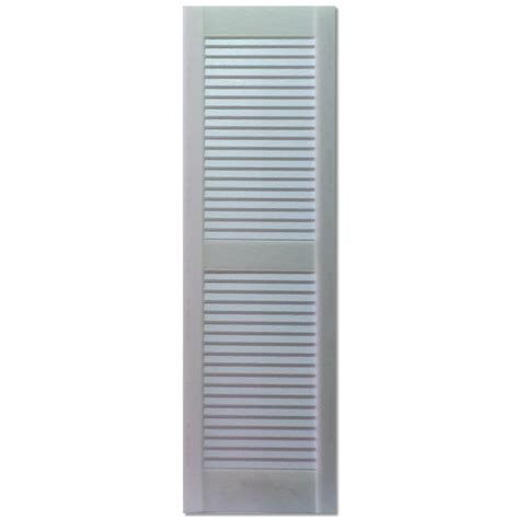 Custom Shutters llc. 2-Pack 16.25-in W x 63-in H Paintable Louvered ...