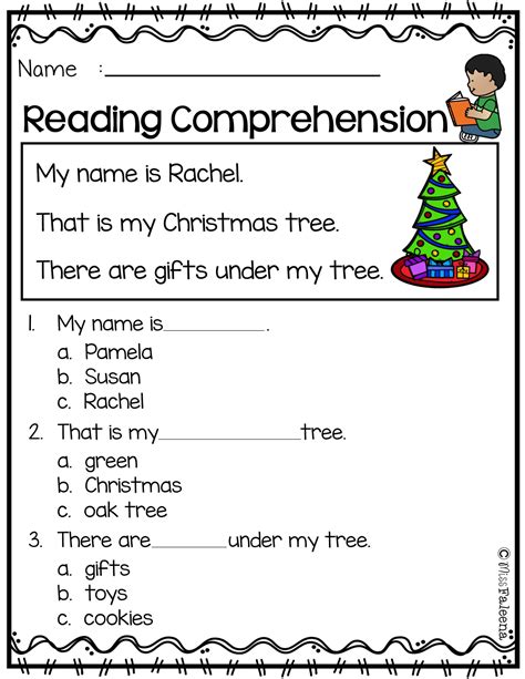 Free 5th Grade Christmas Reading Comprehension Worksheets ...