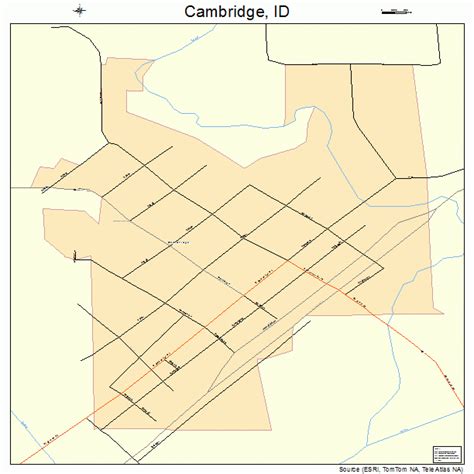 Cambridge Idaho Street Map 1612520