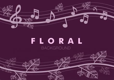 Floral music notes seamless pattern violet curves design eps ai vector | UIDownload