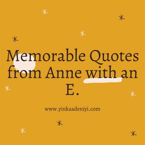 Memorable Quotes from Anne with an E - Yinka'sMuse