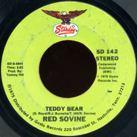 Red Sovine – Teddy Bear – Vinyl (Terre Haute Pressing, 7", 45 RPM + 2 ...