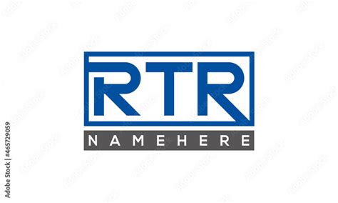 RTR Letters Logo With Rectangle Logo Vector Stock Vector | Adobe Stock