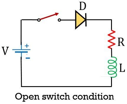 open switch condition for freewheeling diode - Electronics Coach