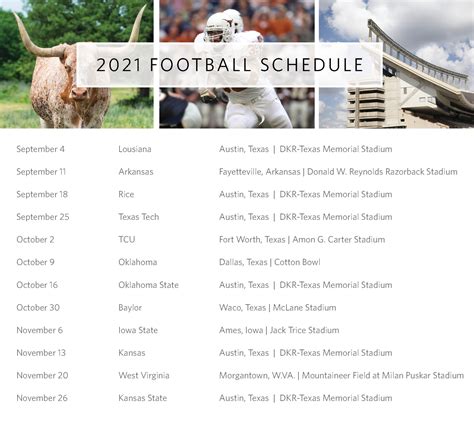 GOT GAME: UT Football Schedule + Where to Watch - Gottesman Residential ...