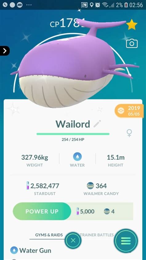 Shiny Wailord ( Wailmer Evolution ) Pokemon Trade Go | eBay