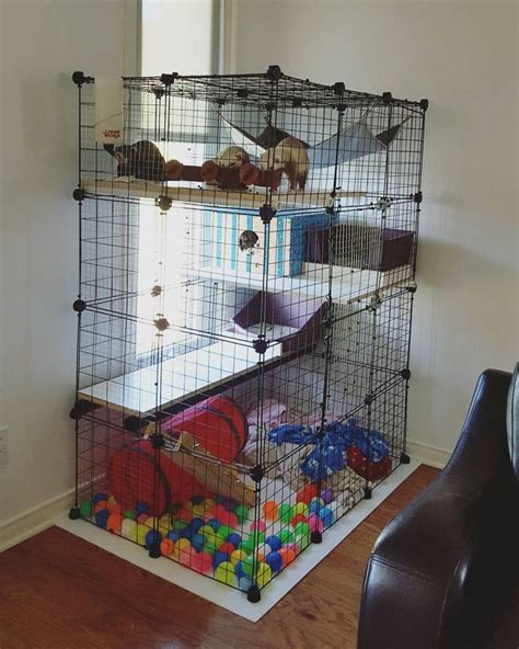 New cage for the fuzzies ☺ #ferret | Ferret cage, Ferret, Ferret cage diy