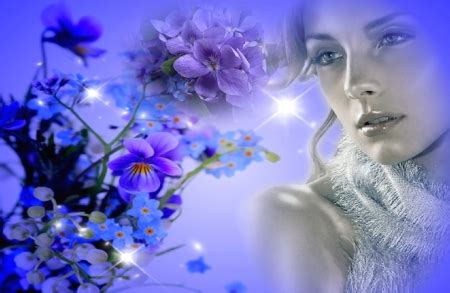 Girl and Blue Flowers - Fantasy & Abstract Background Wallpapers on Desktop Nexus (Image 1521734)
