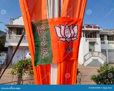 Flag of Bharatiya Janata Party Stock Photo - Image of vehicle, election: 268163396