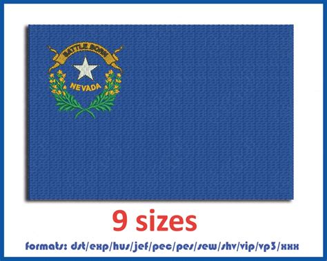 Nevada Flag Embroidery Machines Design Instant Download | Etsy