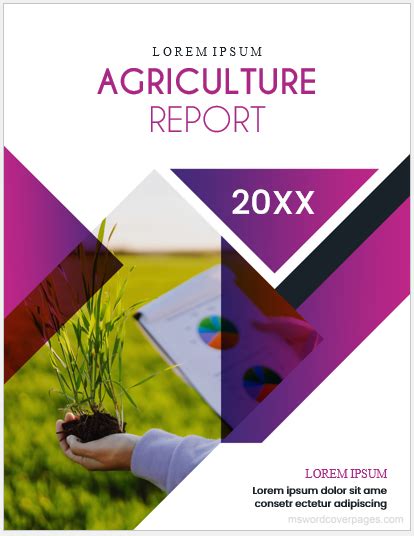 Agriculture report cover page template | MS Word Cover Page Templates