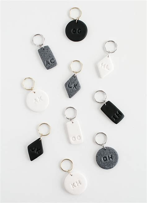 DIY Monogram Clay Keychains - Homey Oh My