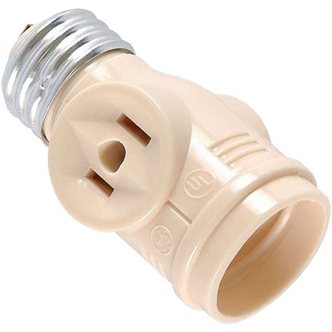 GE 2-Outlet Socket Adapter, Beige or Cream-54178 - The Home Depot