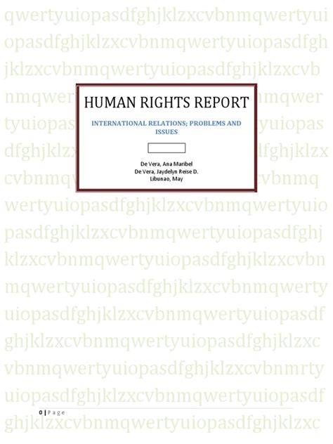 Human Rights Group Report | PDF | Human Rights | Racial Segregation