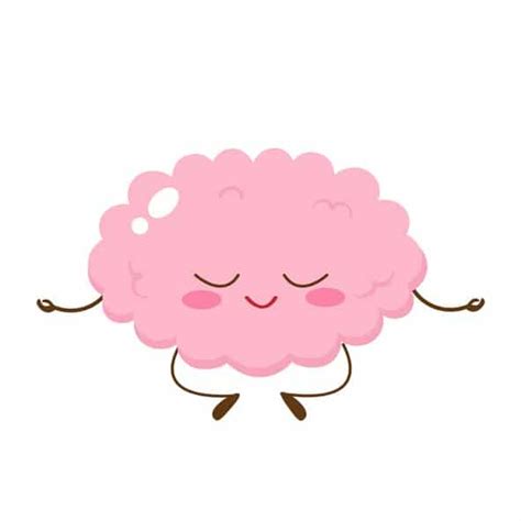 Cartoon cute human brain meditating | Dealer Support