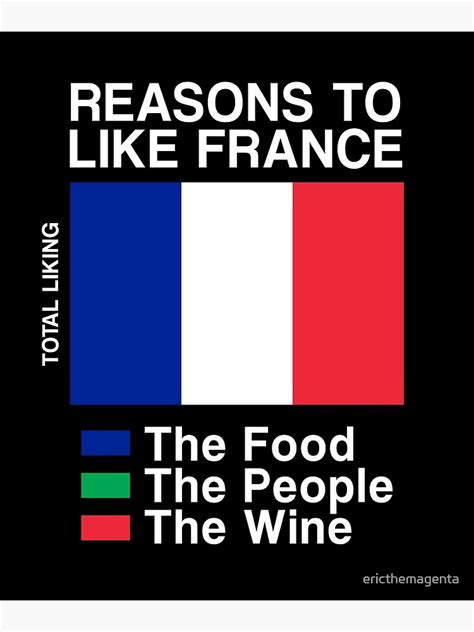 "Reasons to Like France Funny Bar Graph Chart" Poster for Sale by ...