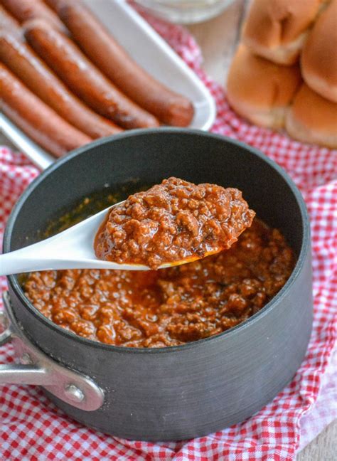 Slow Cooker Coney Island Style Hot Dog Chili - 4 Sons 'R' Us