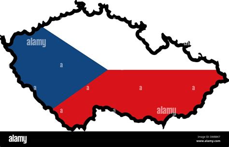 Illustration of flag in map of Czech Republic Stock Vector Image & Art - Alamy