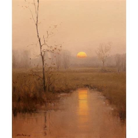 Dennis Sheehan Tonalist Landscape Oil Painting - Sunrise | Oil painting landscape, Landscape art ...