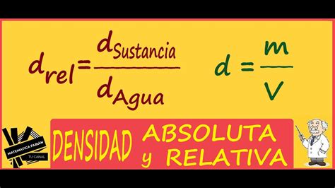 DENSIDAD ABSOLUTA y RELATIVA EJEMPLOS (paso a paso) - YouTube