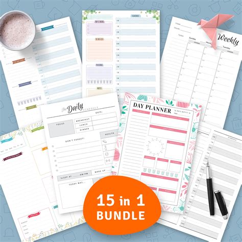 Undated Planner Templates Bundle (15 in 1) Template - Printable PDF