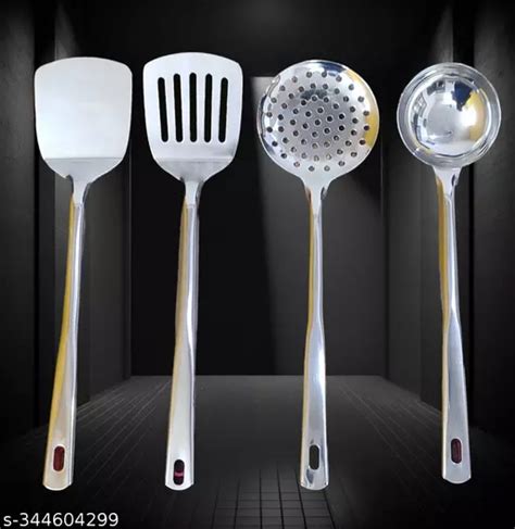 Stainless Steel Cooking and Serving Spoon Spatula, Set of 4