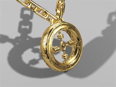 Gold pendant 3D model Download for Free