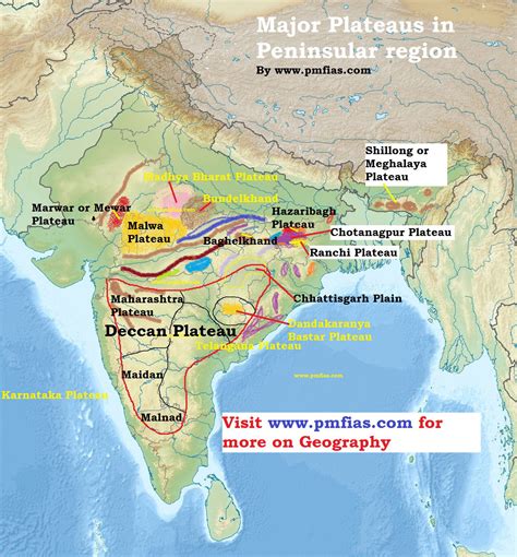 Peninsular Plateau (Deccan Plateau) | Plateaus in the Peninsular Region ...