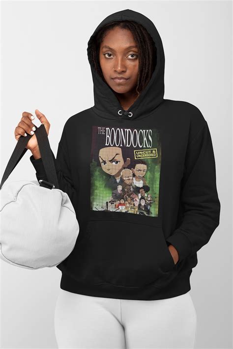 The Boondocks Hoodie Anime Hip-Hop Huey Riley Uncle | Etsy